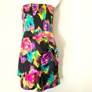Speechless Strapless Multi Color Dress EUC worn1x